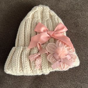 Maeli Rose Beige Crochet Toddler Beanie